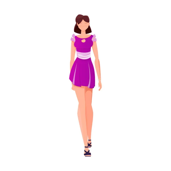 Lila Kleid Modell Zusammensetzung — Stockvektor