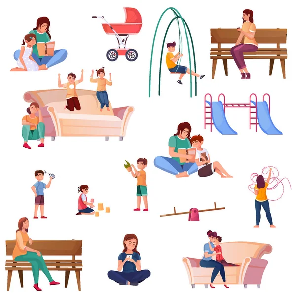 Set de Color Plano Maternidad — Vector de stock