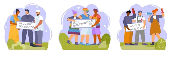 Zéró diszkrimináció tolerancia összetétel — Stock Vector