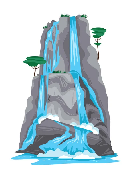 Wasserfall-Einzelobjekt — Stockvektor
