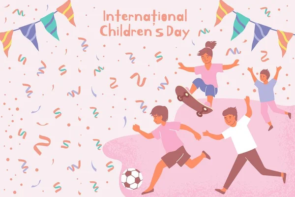 国际儿童节贺卡 — 图库矢量图片