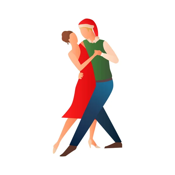 Composición de pareja de baile de Navidad — Vector de stock