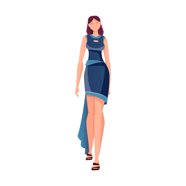 Composición del vestido de modelo de moda — Vector de stock