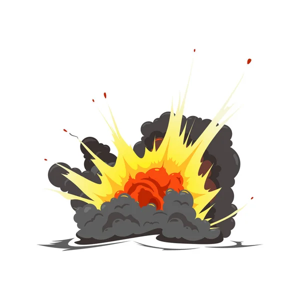 Brandzusammensetzung bei Explosion am Boden — Stockvektor
