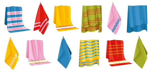 Bath Towels Icon Set — Stock Vector