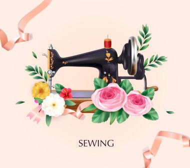 Sewing Machine And Tailoring Background