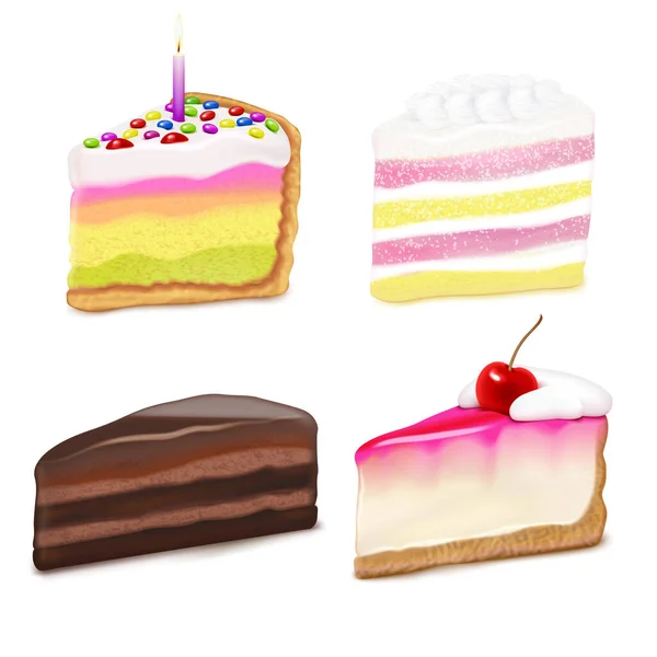 Cake Pieces Set — Stockvector