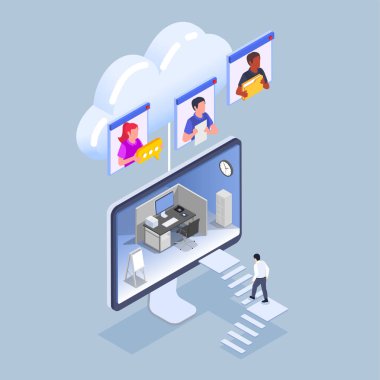Isometric Remote Work Concept