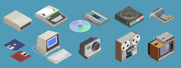 Retro Multimedia Devices Set — Stock Vector