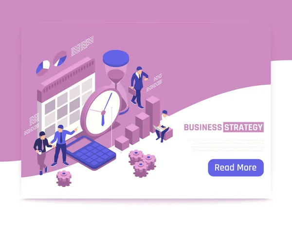 Business strategi isometrisk Banner — Stock vektor