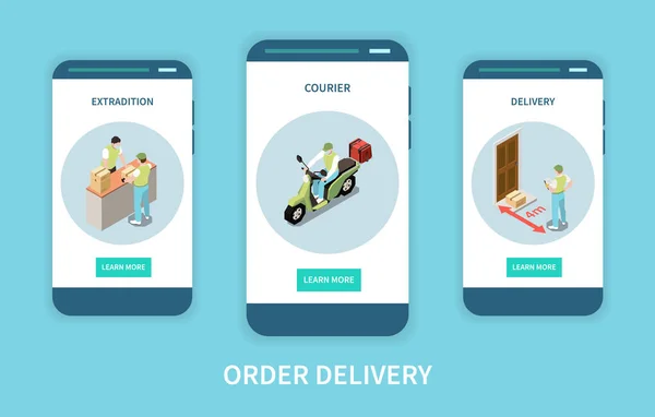 Delivery Isometric Banners — Stockový vektor