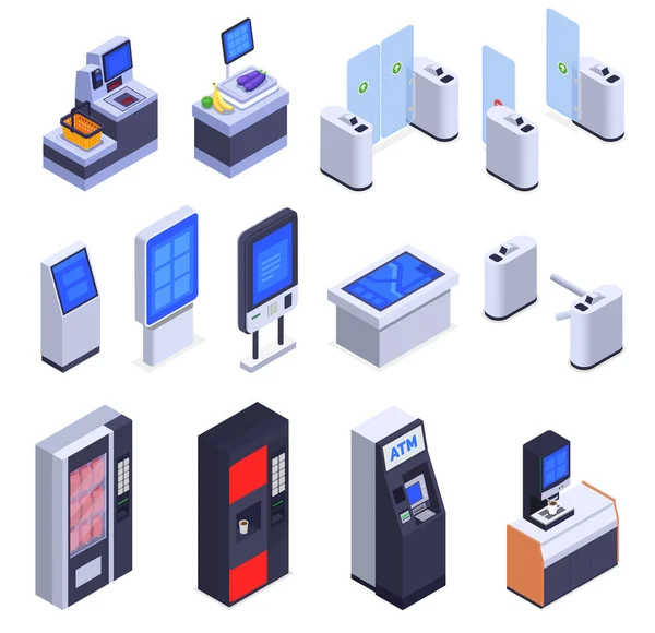 Interfaces Isometric Set — Vector de stock