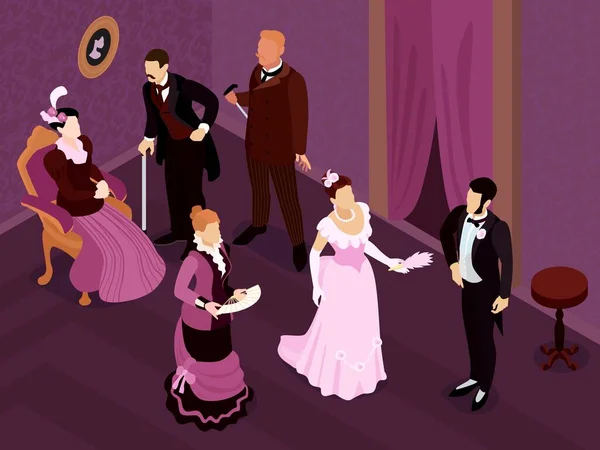 Victorian Aristocrats Party Composition — Stockvektor