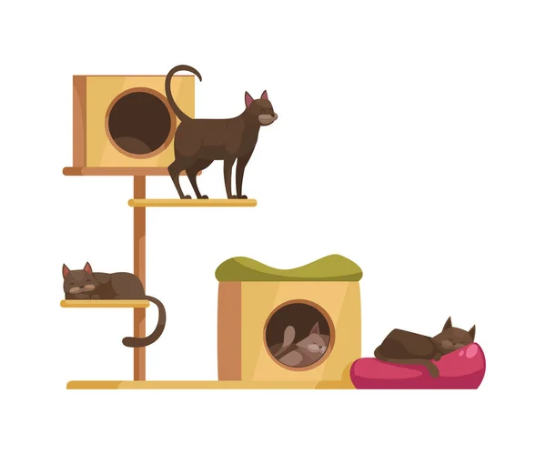 Icono de árbol de gato — Vector de stock