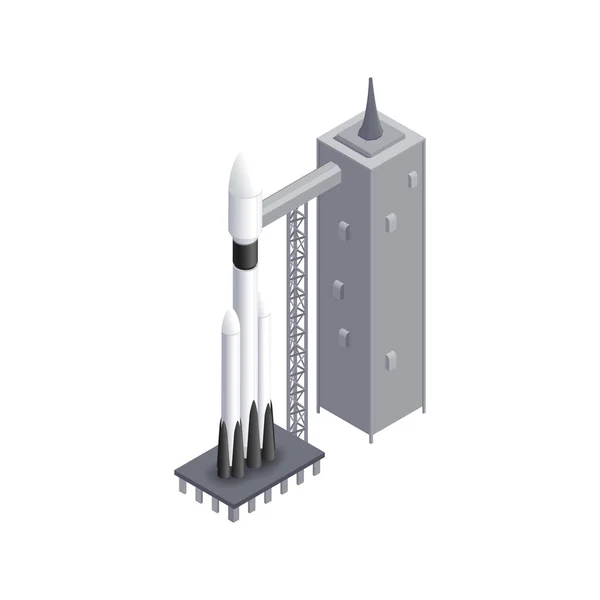 Raketa izometrické ikony — Stockový vektor