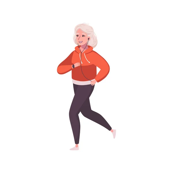 Mujer mayor trotando — Archivo Imágenes Vectoriales