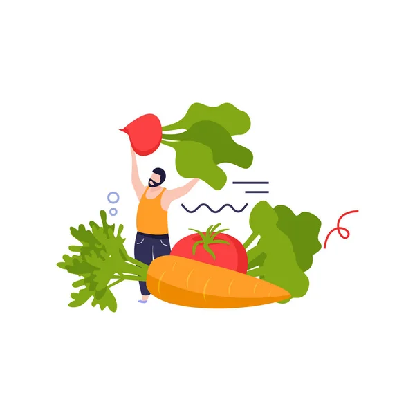 Healthy Vegetables Man Composition — Stockový vektor