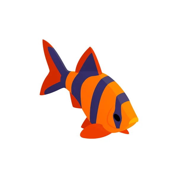 Striped Aquarium Fish Composition - Stok Vektor