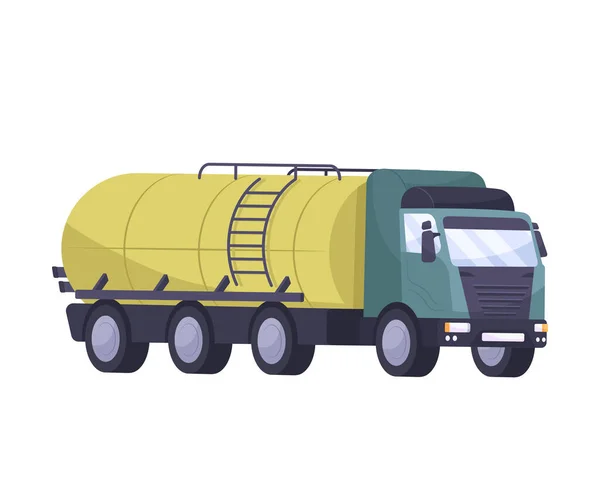 Oil Tank Truck Composition — стоковый вектор