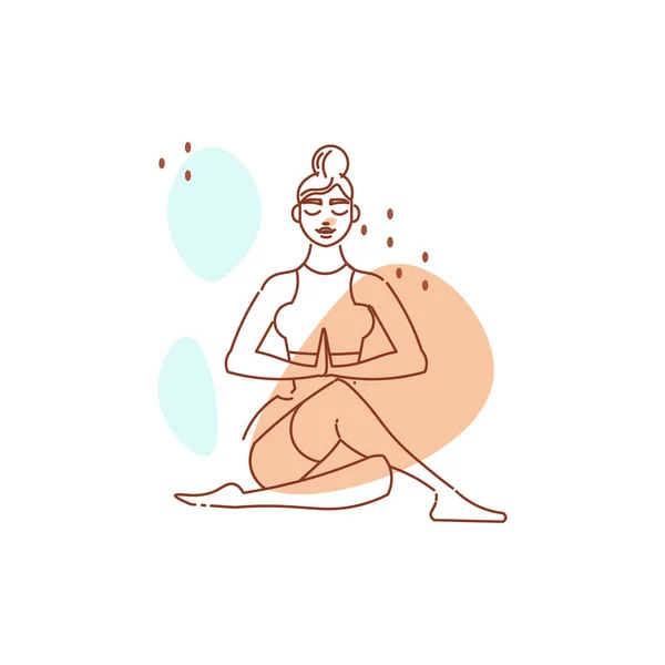 Yoga Exercise Girl Composition — Stockvektor