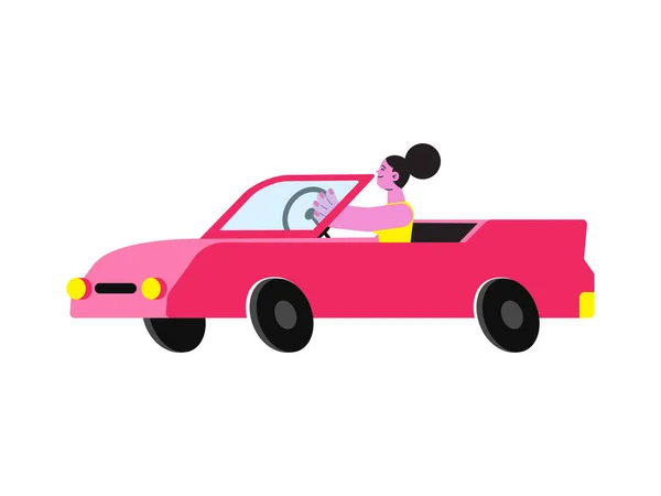 Driving Woman Illustration — 스톡 벡터