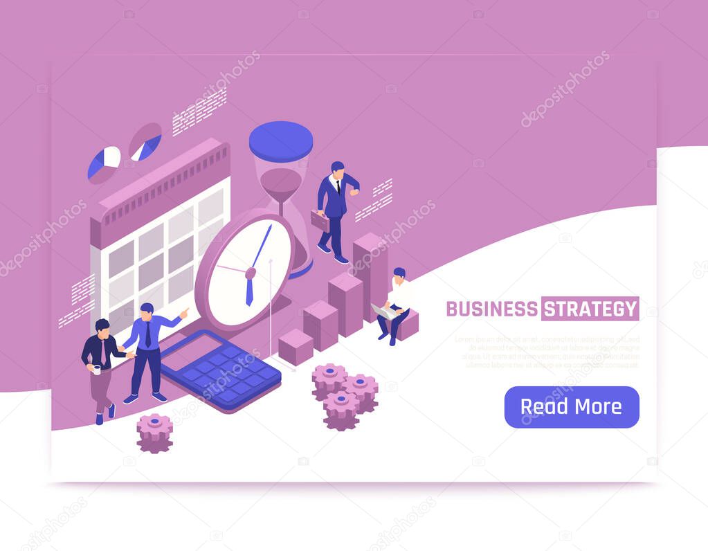 Business Strategy Isometric Banner