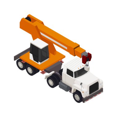 Crane Truck Building Composition