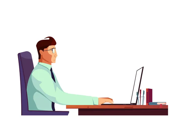 Man Studying Illustration —  Vetores de Stock