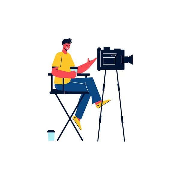 Cameraman Flat Icon — Vector de stoc