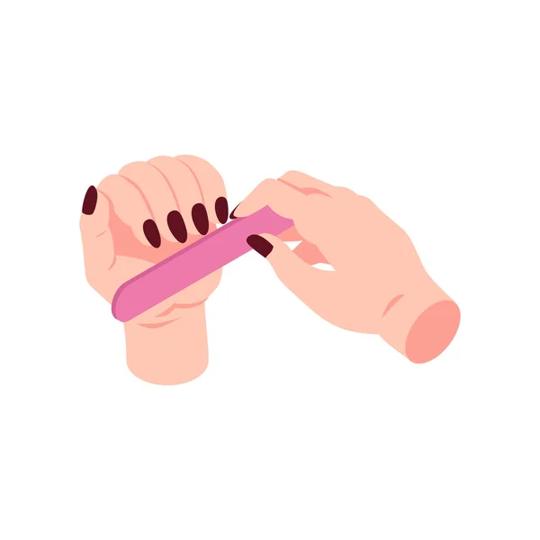 Fingernail File Manicure Composition — Vector de stock