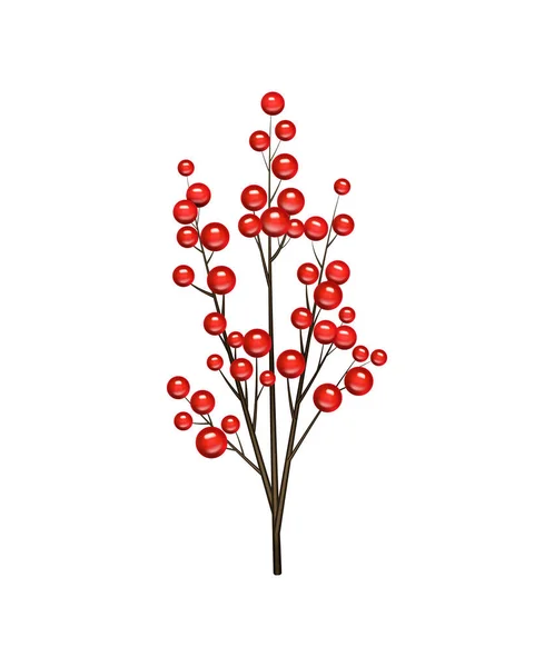 Christmas Branch Berries Composition — Stock Vector