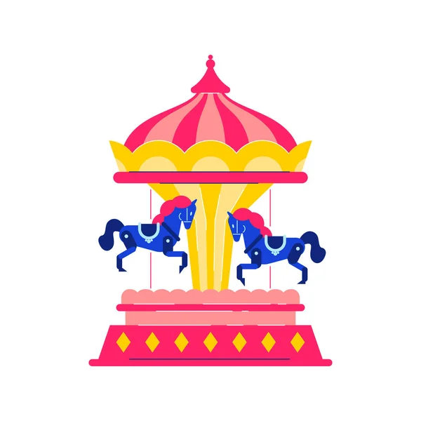 Composición del carrusel de circo Funfair — Vector de stock