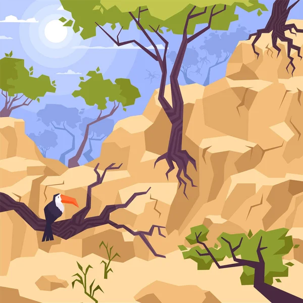 Paisaje de montaña fondo Ilustración — Vector de stock