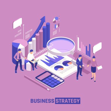 İş Stratejisi Isometric Posteri