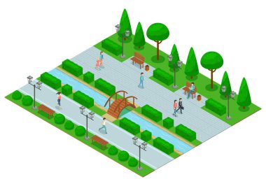 Peyzaj Tasarımı Park Isometric Bestesi