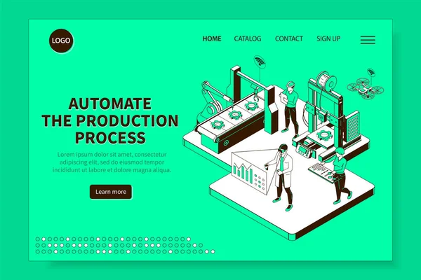 Slimme industrie Isometrische website — Stockvector