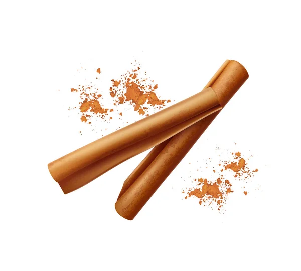 Rolls Of Cinnamon Composition — Stock Vector