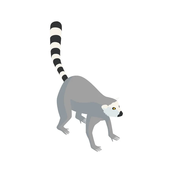 Zoo Lemur Izometrická kompozice — Stockový vektor