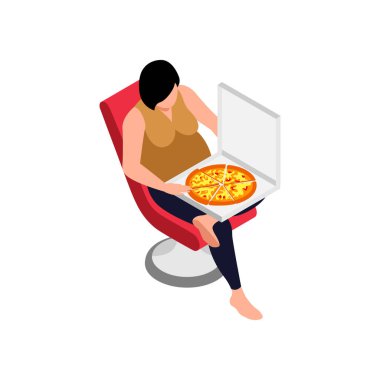 Pizza Şişman Kadın Kompozisyonu