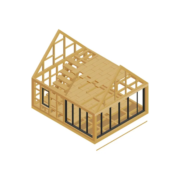 Composición modular del esqueleto del edificio — Vector de stock