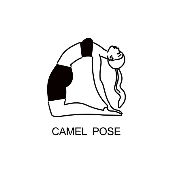 Composizione della posa di cammello yoga — Vettoriale Stock