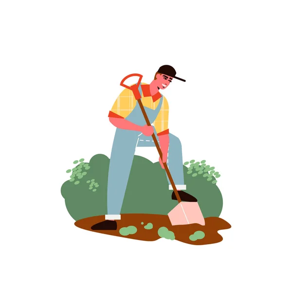 Садівництво Роботи Копання Композиція — стоковий вектор