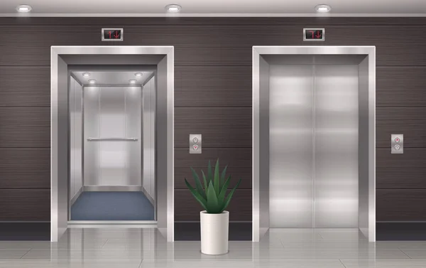 电梯大厅写实主义构图 — 图库矢量图片