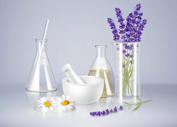 Aromatherapie Realistische samenstelling — Stockvector