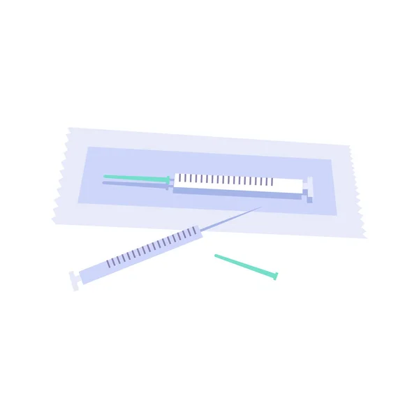 Syringe Flat Illustration — Stock Vector