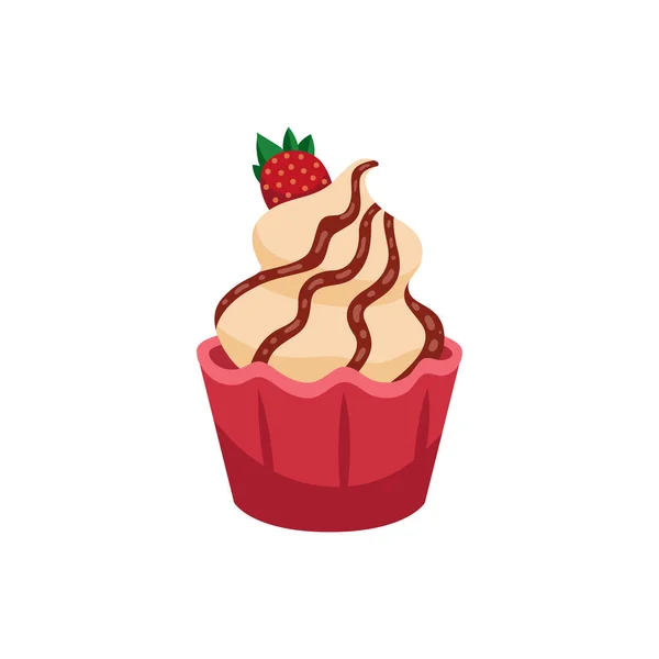 Cupcake platte icoon — Stockvector