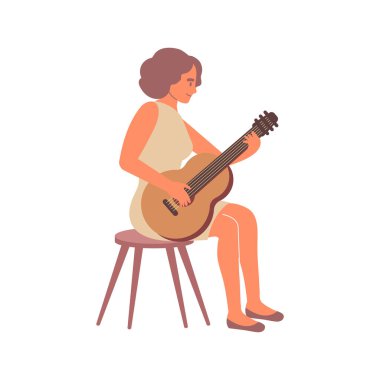 Kadın Gitar Bestesi Çalıyor