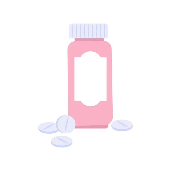 Flat Pills Bottle — Stock Vector