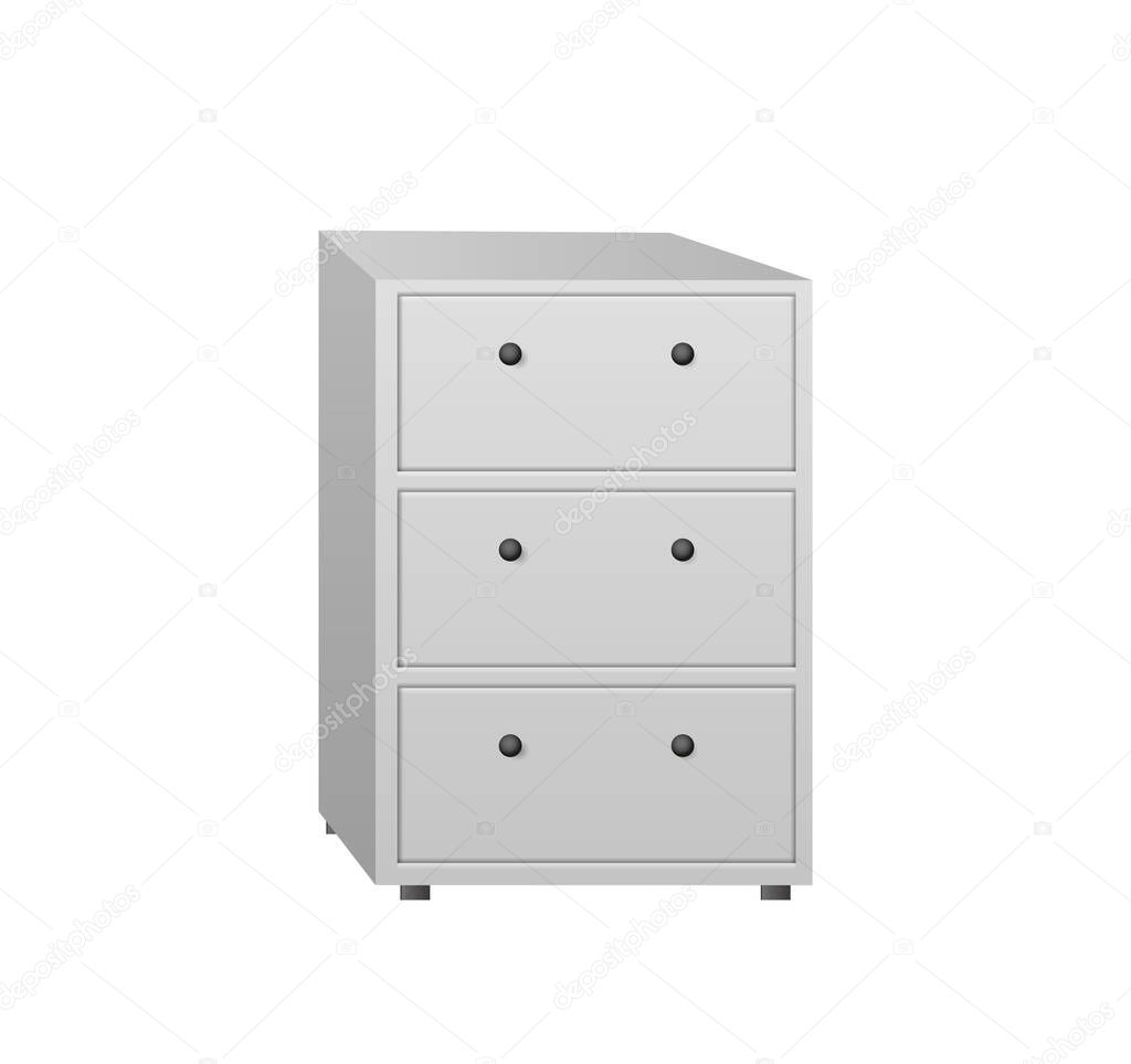 Realistic Drawer Chest Icon