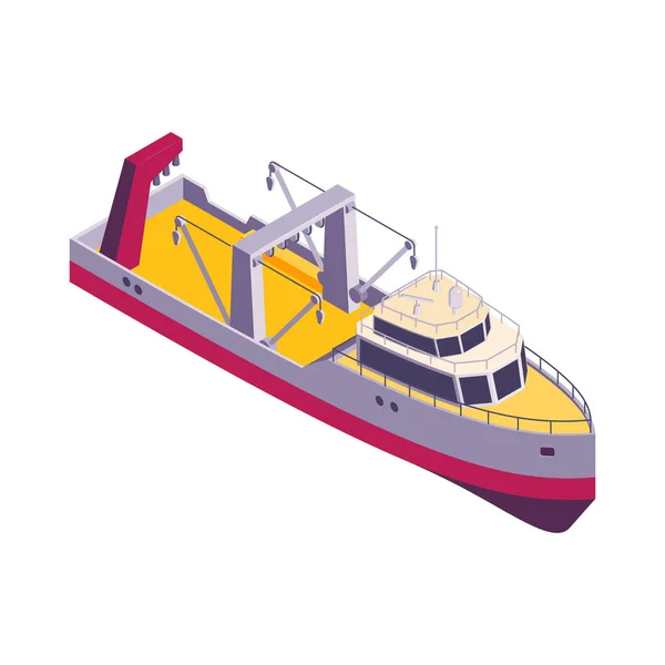 เรือประมงองค์ประกอบ Isometric — ภาพเวกเตอร์สต็อก